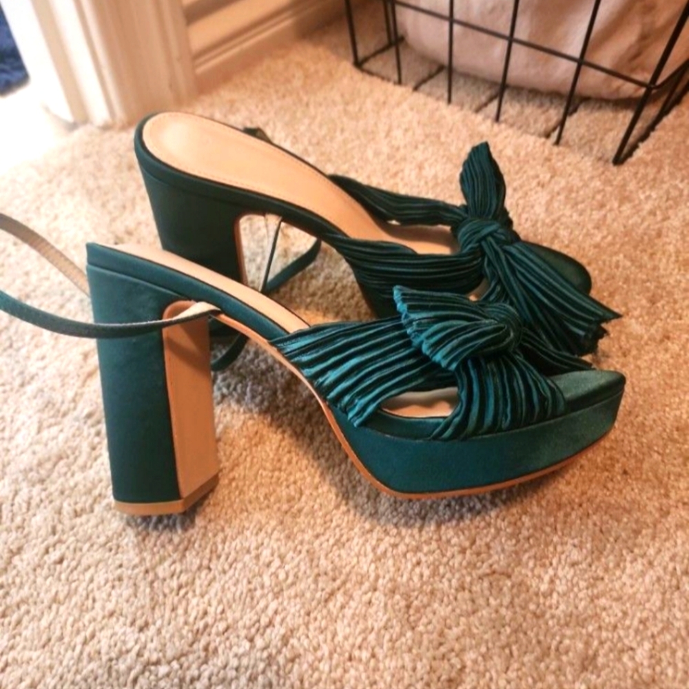 Platform Emerald Green Heels - image 1